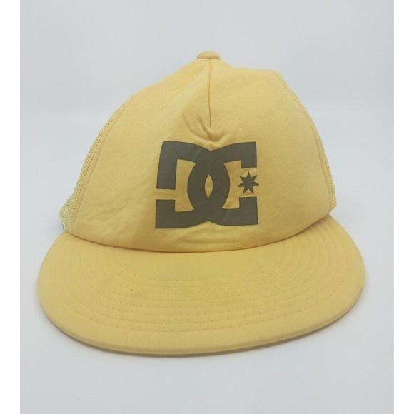Vintage DC Skateboarding Gas Station Trucker Hat YELLOW - Picture 1 of 4